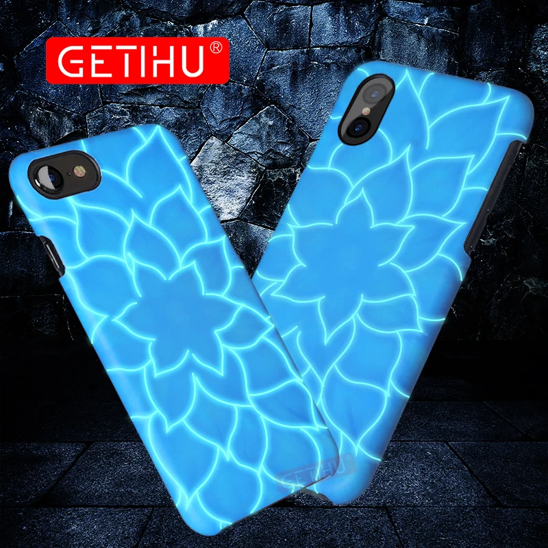 GETIHU Световой 3D Лотос чехол для iPhone X 8 7 Plus крышка тонкий роскошный 6 S плюс