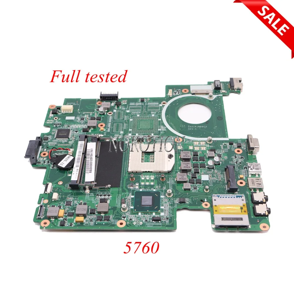 

NOKOTION MBV3W06001 MB.V3W06.001 Laptop Motherboard For Acer Travelmate 5760 DA0ZRJMB8C0 HM65 UMA DDR3 Main board Full tested