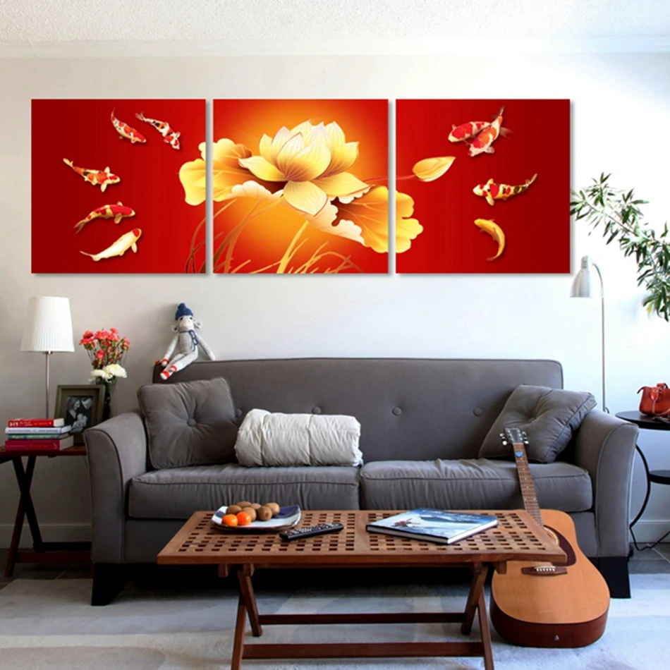 Комплект из 3 предметов Краски ing Бесплатная доставка изображение на холсте