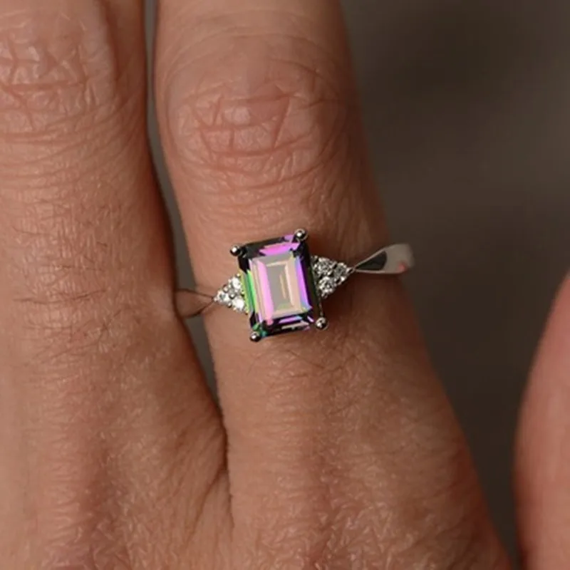 

Luxury Cubic Zircon Big Blue ring Rings For Women Bridal Bijoux Anel Femme Wedding Rings Engagement Jewelry Gift