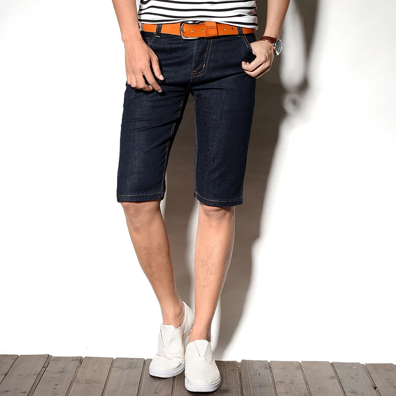 Batmo 2018 new arrival summer high quality denim shorts men men's casual knee length slim jeans plus-size 28-38 D909 |