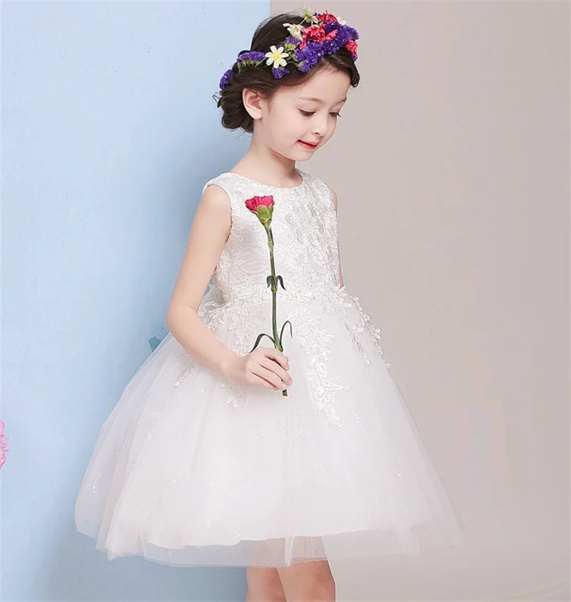 Kids Flower Girls Dresses Pageant Vestidos Bebes Lace Tulle Kid Girl Party Dress for Wedding Children Summer Clothes Birthday | Детская