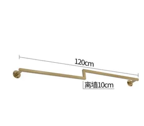 17 Clothing Shop Shop Show Rack Ground Combination Golden Clothing Rack Creative Iron Female Clothing Rack Hanging Clothes Rack - Цвет: 17