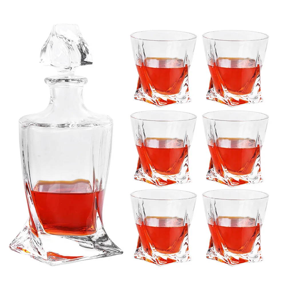 3303 1bottle 6cup 1 графин(750 мл) 6 стакан для виски es Beautiful Everest горный Графин Набор Ограниченная серия роскошное бессвинцовое Хрустальное стекло - Цвет: 3303 1bottle 6cup