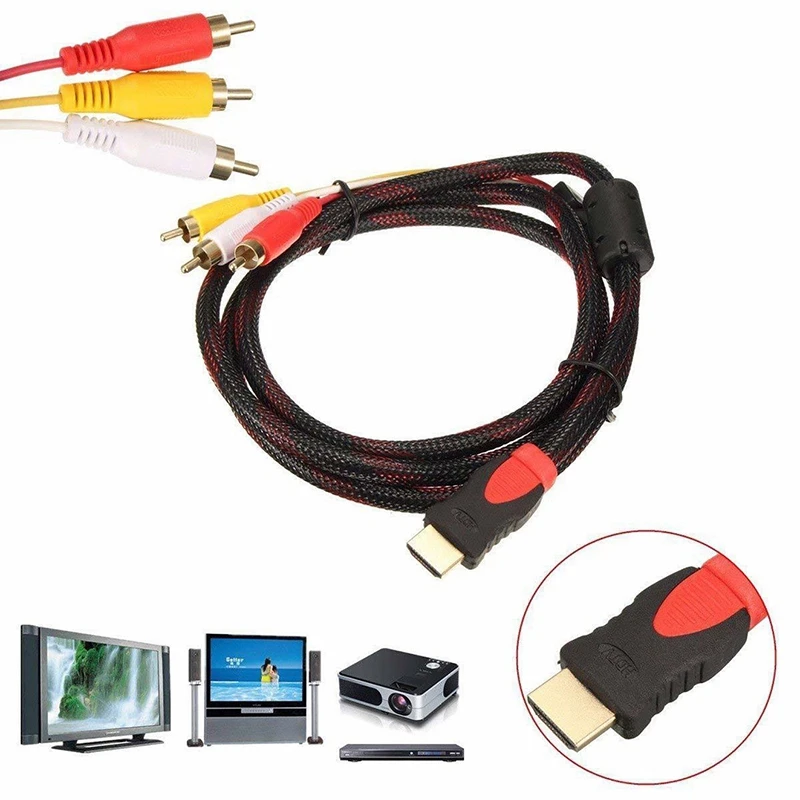 US 5Ft HDMI к 3-RCA Видео Аудио AV компонентный конвертер адаптер кабель для HDTV |