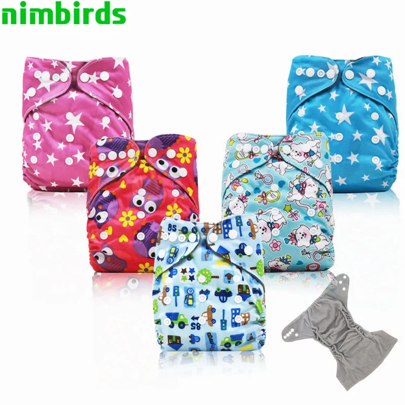 Регулируемые детские подгузники из бамбукового угля карманные тканевые двойные
