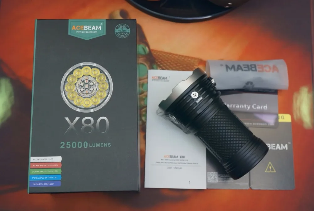 ACEBEAM X80 ручной фонарик 12 * CREE XHP50.2 светодиодный Макс 25000 люмен луч бросать 332 м
