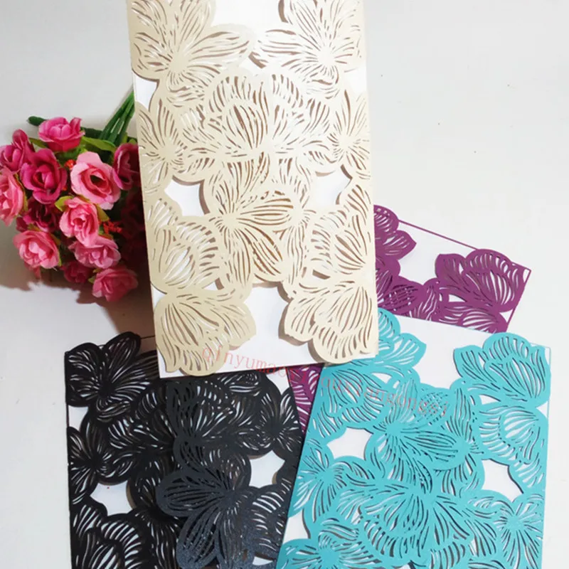 Элегантные свадебные пригласительные открытки с лазерной резкой принадлежности