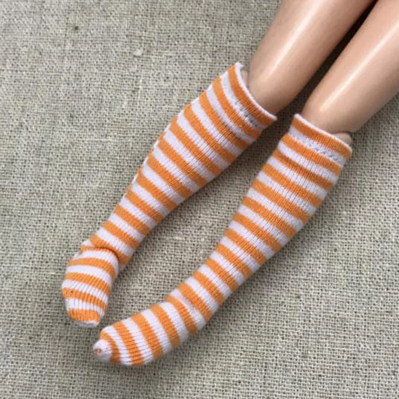 1 пара полосатые гольфы до колена подходят для кукол Licca Azone Momoko Barbies 1/6 носки