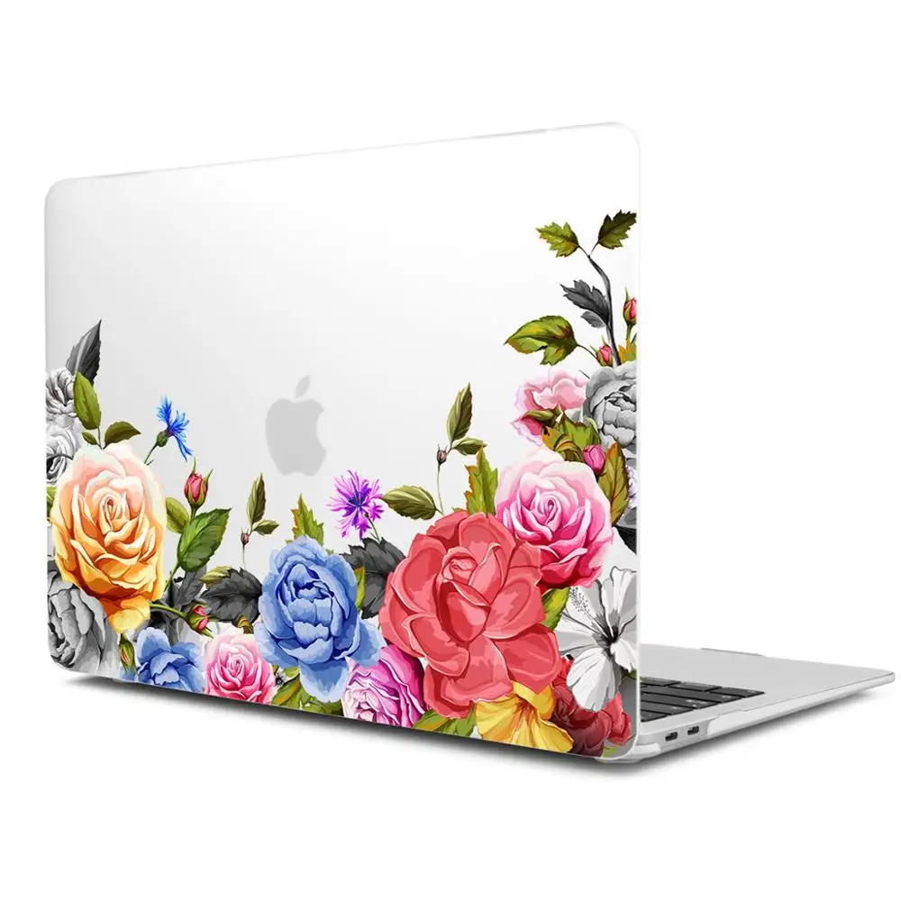 X043A Жесткий Чехол для ноутбука с цветочным принтом для Macbook Pro retina 11 12 13 15 Air Pro 15 16 A2141 A1932 A1989 чехол с кристаллами - Цвет: X043A