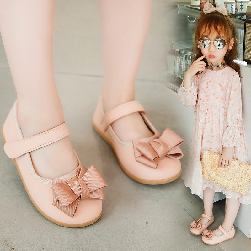 Mumoresip Princess Kids Shoes For Toddlers Big Girls With Bow-knot Bowtie Soft Comfortable Children Casual Flats Wedding New | Детская