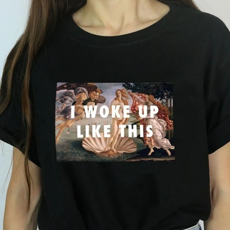 PUDO-JF 1 шт. черный белый розовый цвет I Woke Up Like This Art Hipster Для мужчин женщин унисекс