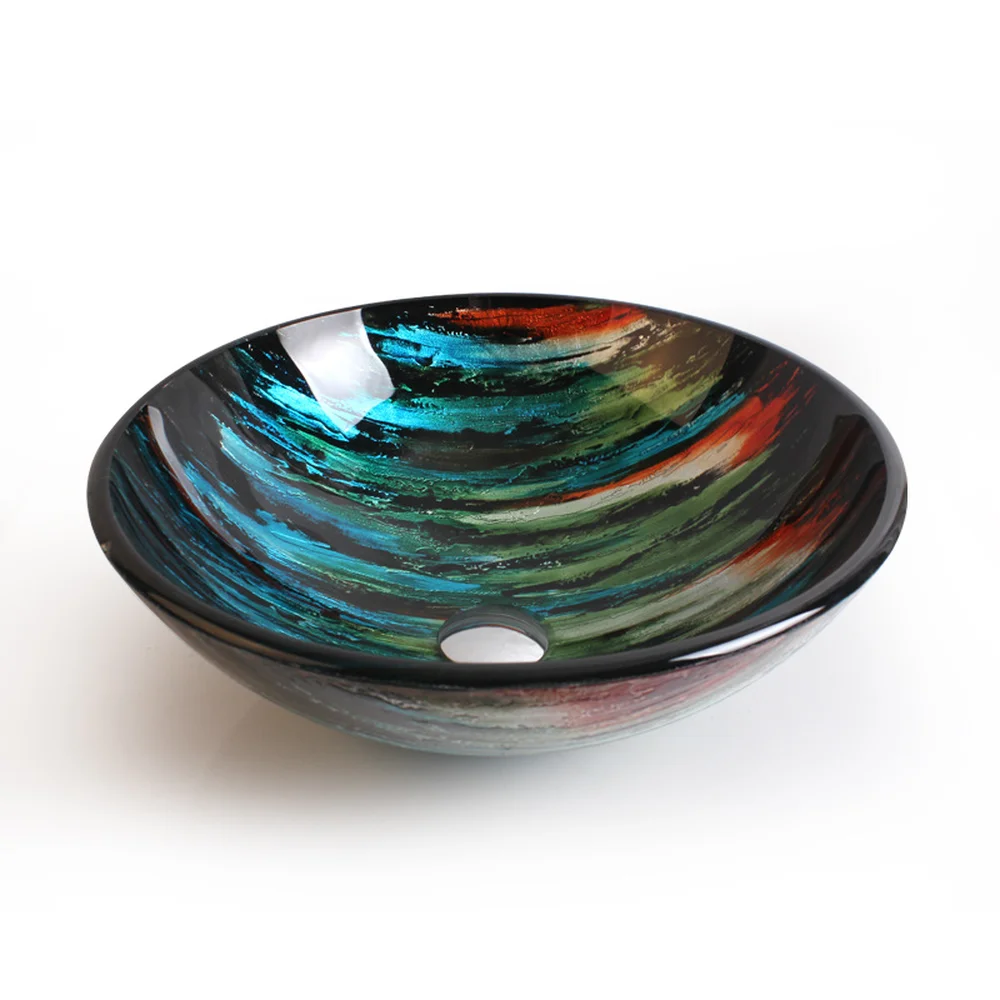 Creative Art Tempered Glass Washbasin Balcony Bathroom round glass sink bowl LO629221 | Обустройство дома