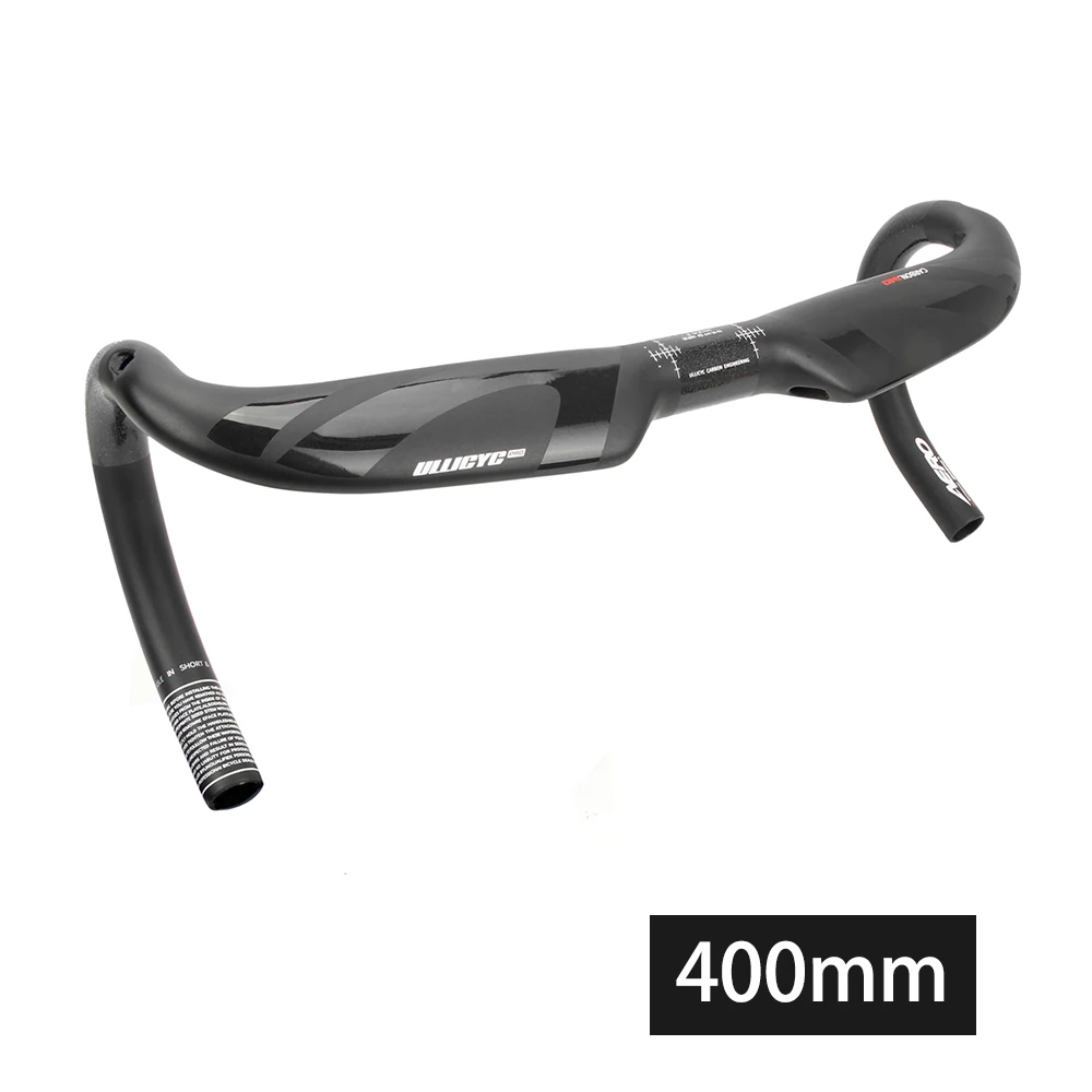 400mm Ullicyc дорожный велосипед Full Carbon Fiber черный руль для велосипеда из углеродного волокна, велосипедный руль 31,8*400/420/440 мм велосипед Запчасти WB718 - Цвет: 400mm