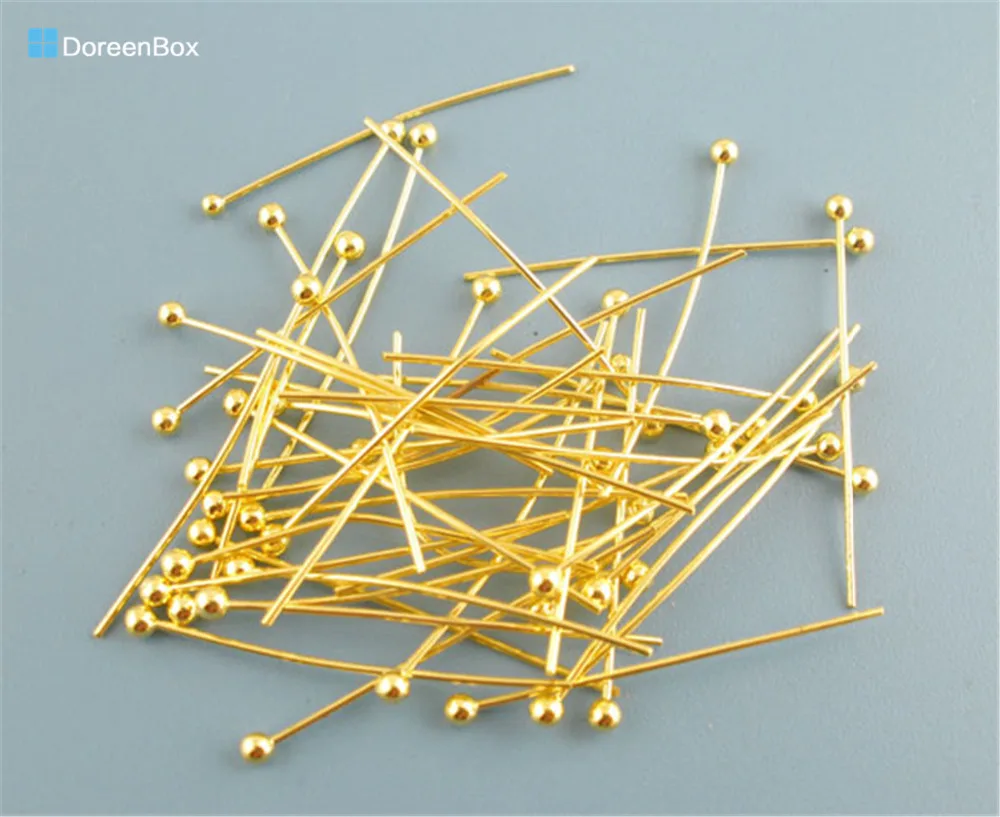 Doreen Box Lovely 500 шт золотой цветной шарик шпильки 0 5x25 мм (24 калибра) (B03399)|ball head pins|head