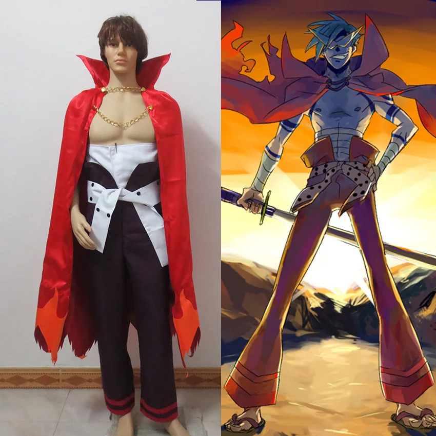 Костюм для косплея Tengen Toppa Gurren Lagann Kamina изготовленный на заказ бесплатная