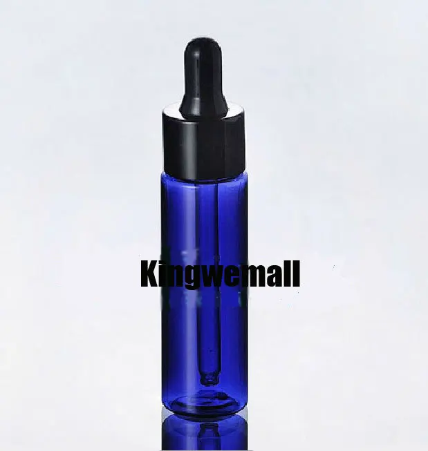 

Wholesale 300pcs/lot Capacity 30ml Empty PET Blue Oil Bottle with Black Silicone Dropper For Cosmetic Packaging FBC18
