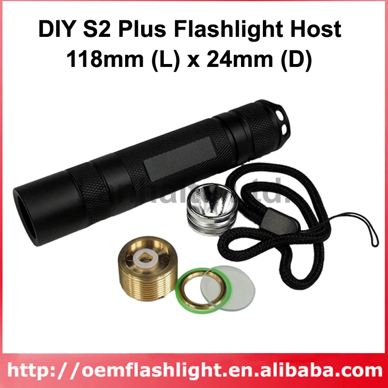 DIY S2 Plus светодиодный фонарик Хост 118 мм x 24 черный|led flashlight laser pointer|flashlight led laserled uv |
