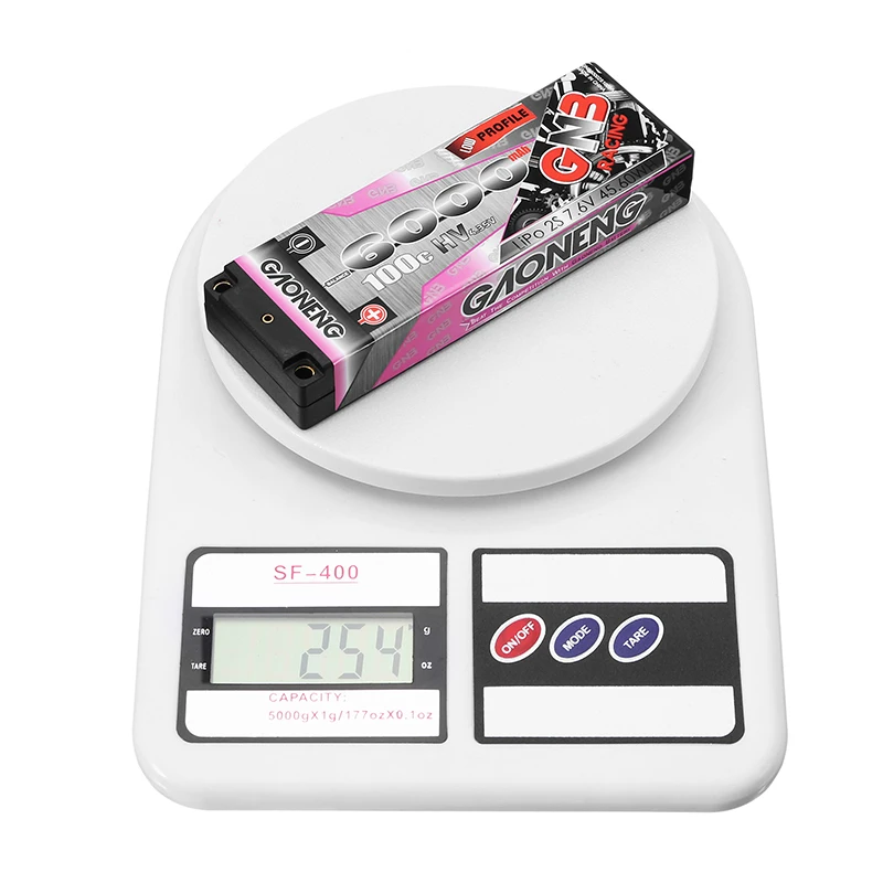 Gaoneng 7,6 V 8000 mAh/6000 mAh 100C 2S HV 4,35 V Lipo батарея 5,0 мм разъем типа "банан" Т-разъем для 1:10 RC автомобилей Лодка часть Аскс