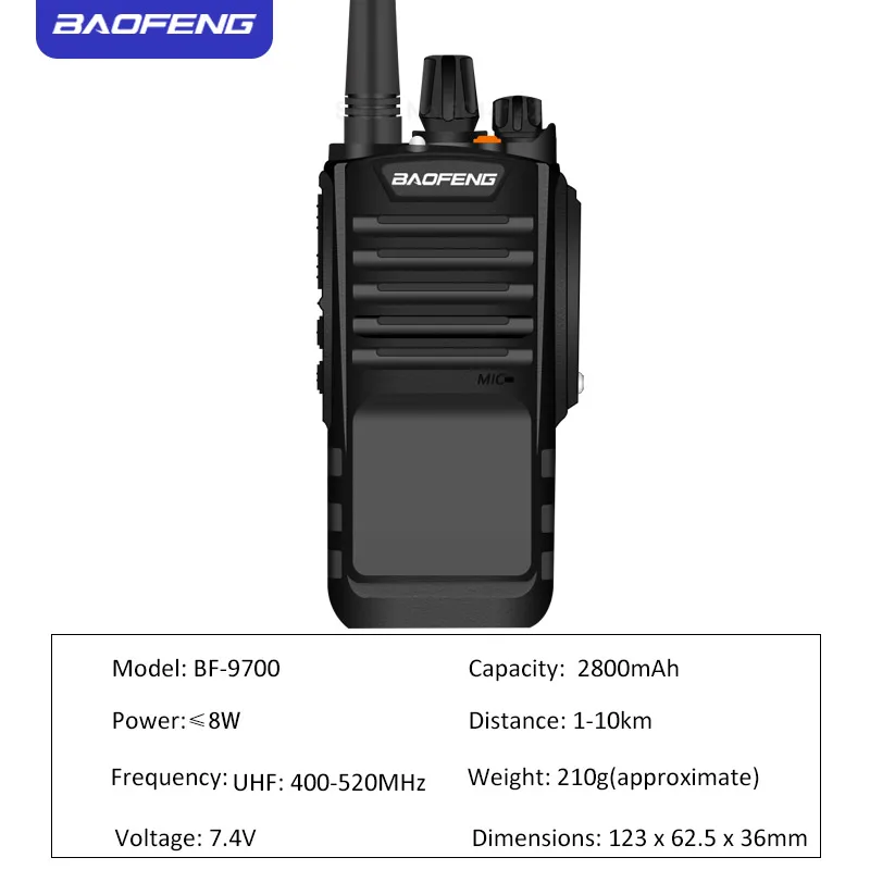 Baofeng портативная рация, bf-9700, водонепроницаемая, двухсторонняя радиостанция Uhf 400-520 MHz, портативный Hf приемопередатчик, BF 9700 Cb, радиостанция