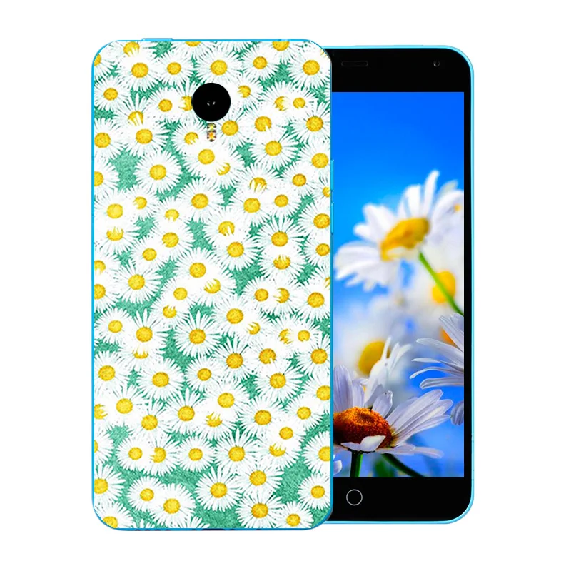 5.5 Inch for Meizu M1 Note Phone Cases Silicon Soft TPU NOTE Meilan 1 Blossom Pattern Matte Protect Back Cover |