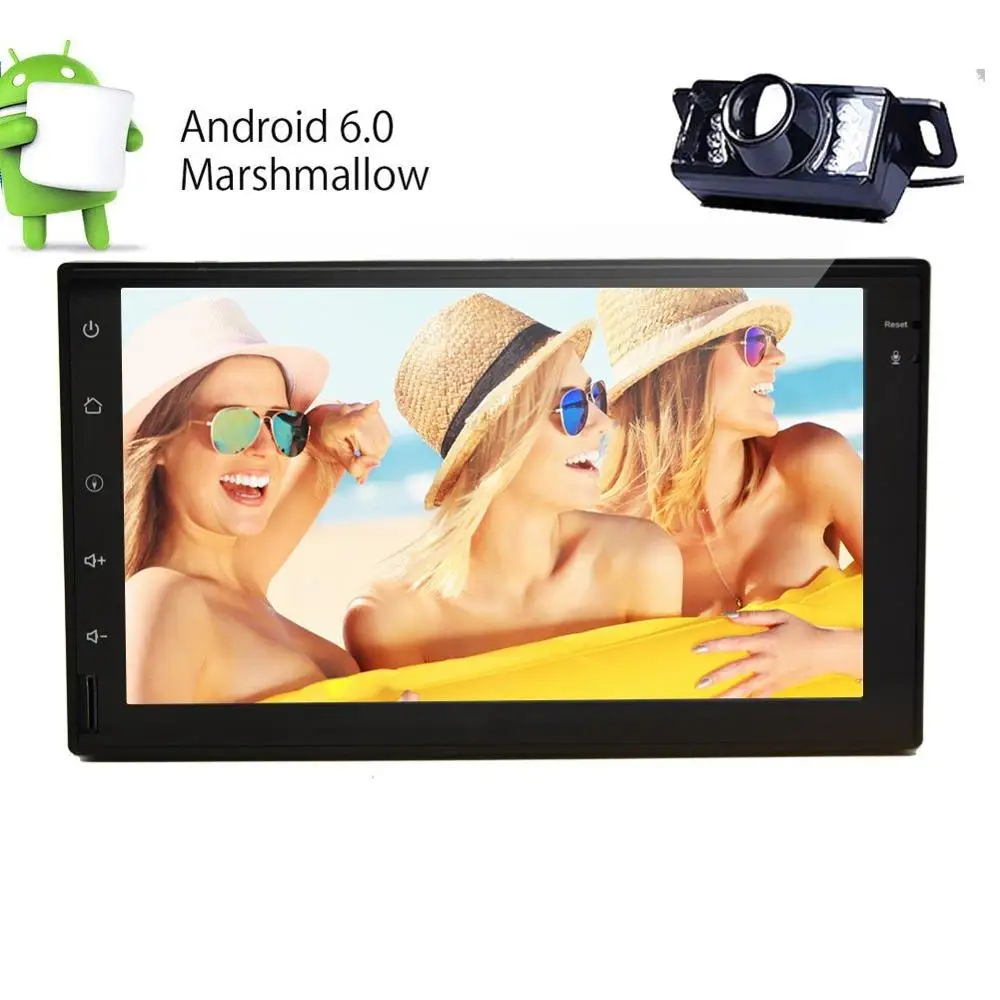 HD 7 &quotAndroid 6 0 два din автомобильное радио двойной ДВА 2 Din стерео в тире емкостный