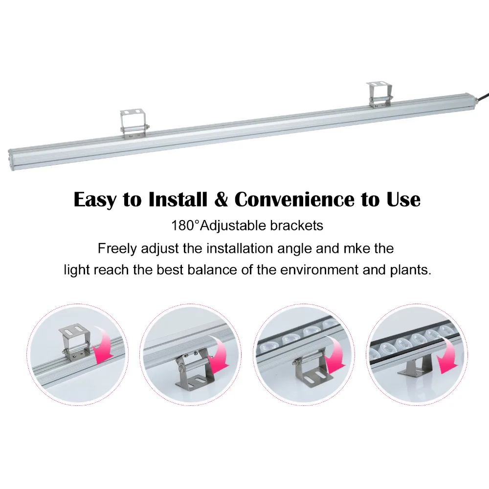 Водонепроницаемая светодиодная УФ лента для выращивания растений 108 ВТ|led grow|lamp