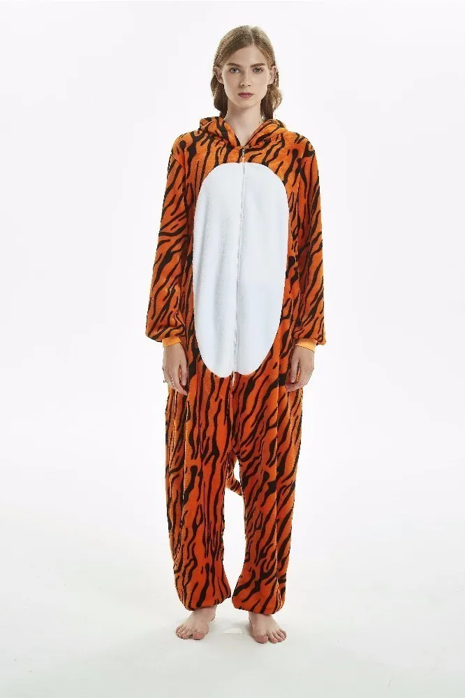 Новинка пижама-кигуруми в виде льва Тигра для взрослых костюм косплея комбинезон
