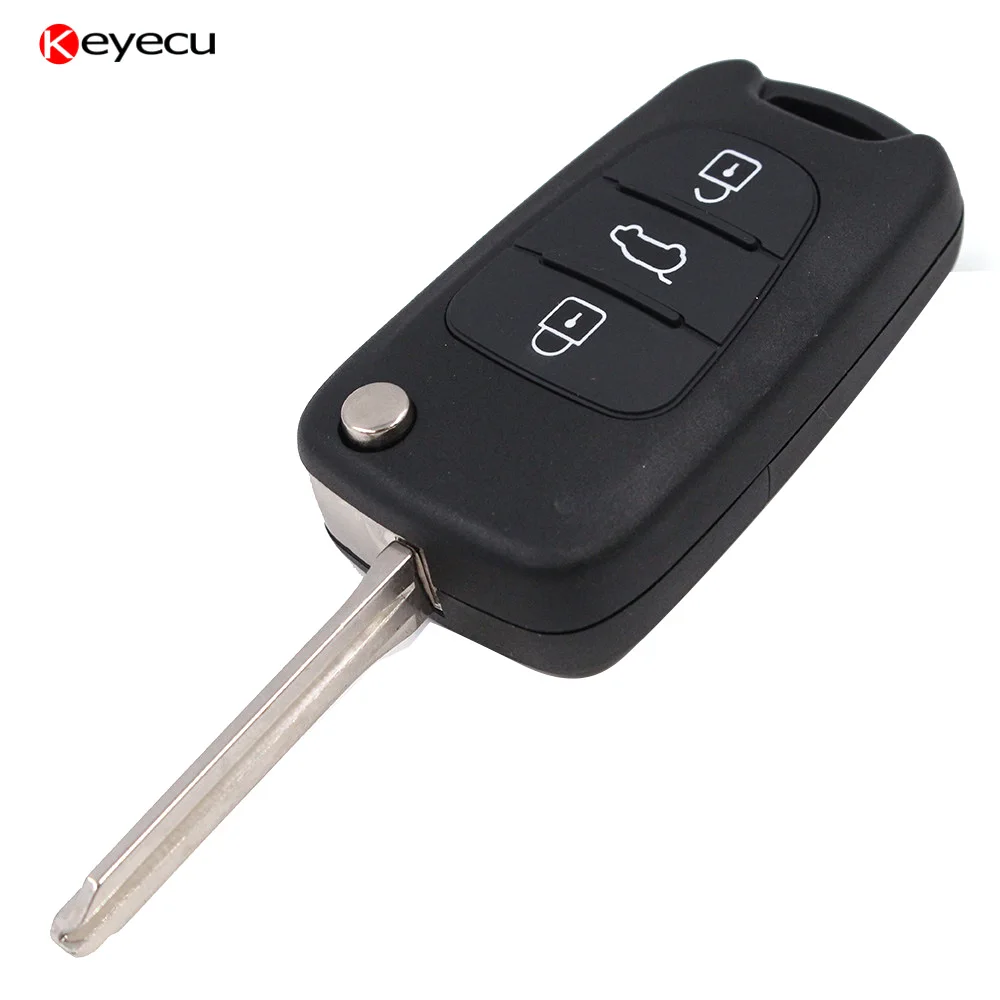 Keyecu 3PCS/LOT Fodling Flip Remote Key Keyless Entry Fob 3 Button 433MHz ID46 Chip for KIA K2 | Автомобили и мотоциклы