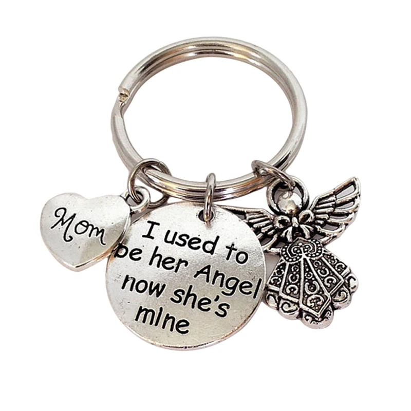 1 шт. я раньше была ее его ангел кольцо для ключей мама папа бриллиант мать отец