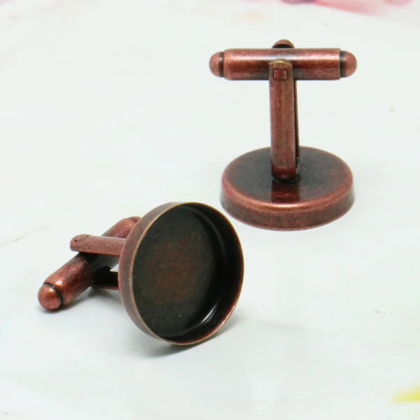 16mm 8pcs High Quality Copper Cufflinks Blank Base,Fit 16mm Glass Cabochons Jewelry Making Clothing & Accessories
