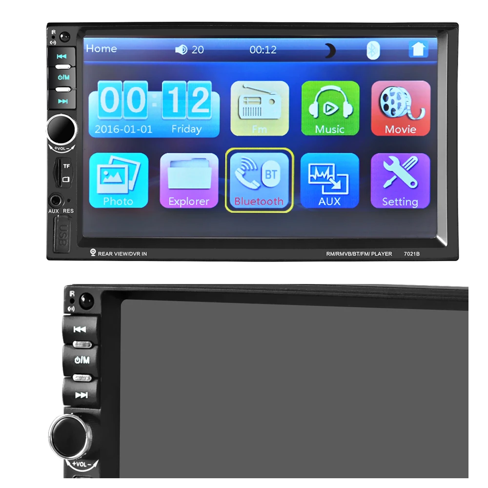 7021B 2 Din 12V автомобильное многофункциональное радио, сенсорный экран, Bluetooth MP3-плеер MP5 плеер Автомобильный многофункциональный плеер