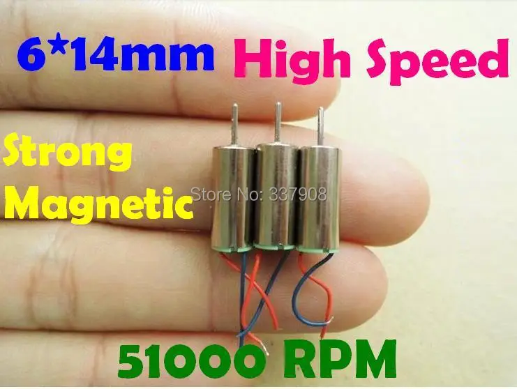 Motor de Cauda Rpm para o Controle Alta Magnetic Coreless Motor 4.2 v – 0.05a 46000 Remoto Quadcopters Avião Helicóptero 100 Pcs 6*14mm