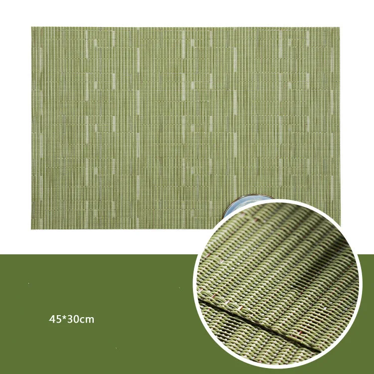 Green SunnyRain 6 шт ПВХ имитированный Бамбуковый стол Установка Рождественская салфетка под приборы место утепление ковриками мат - Цвет: Green