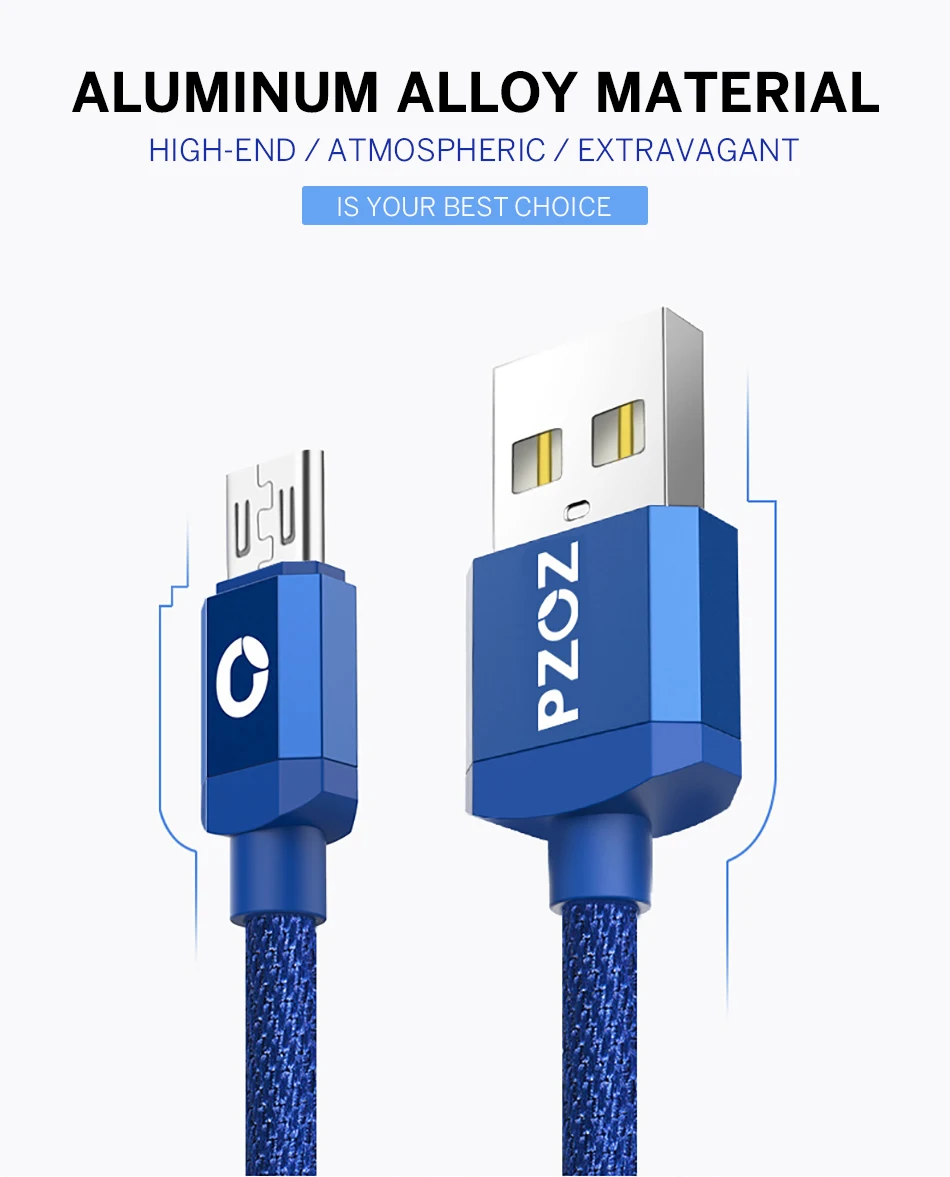 Pzoz Быстрая зарядка Micro USB Кабель нейлоновый шнур MicroUSB 2A Android Micro-USB 1 м 2 м 2 м 3 М Micro USB кабель зарядного устройства красный для Samsung