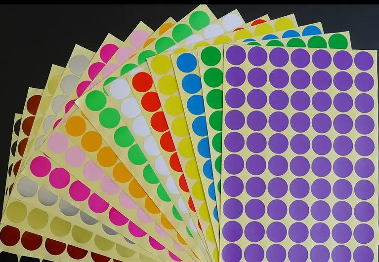 Circle Round Color Coded Adhesive Label Dot Sticker DIY Blank Self-adhesive Sticker 6/8/10/13/16/19/25/32/50/100mm