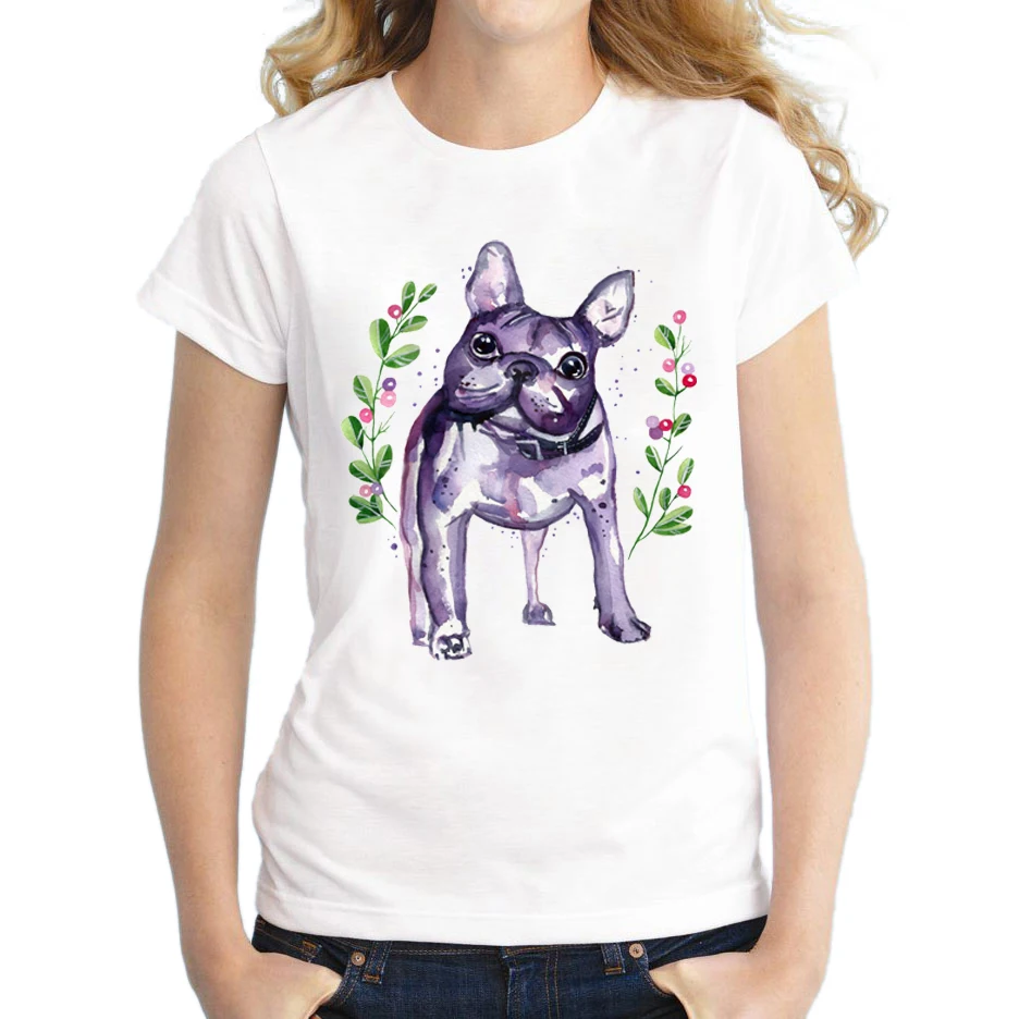 2018 новые летние женские футболки с принтом &quotФранцузский Бульдог&quot для женщин
