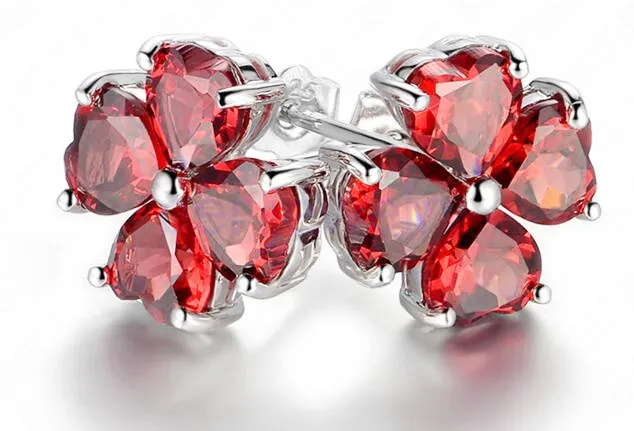 Набор украшений с натуральным гранатом цвет Φ Серебряный набор 1 шт. кольцо