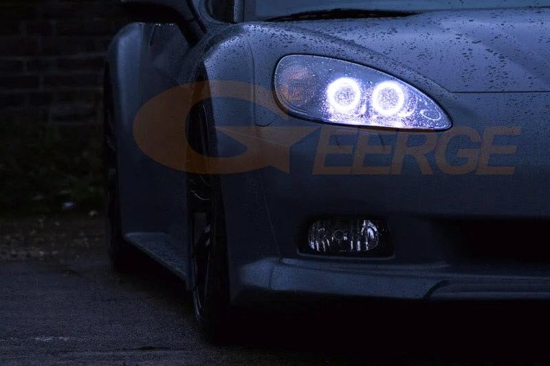 Для Chevrolet Corvette C6 2005-2013 отлично Ультра яркое освещение COB LED Angel Eyes Kit Halo кольца