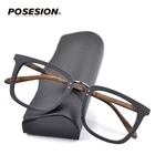 Posesion оправа для очков с прозрачными линзами Мужские квадратные очки по рецепту для близорукости 2019 мужские деревянные полные оптические очки