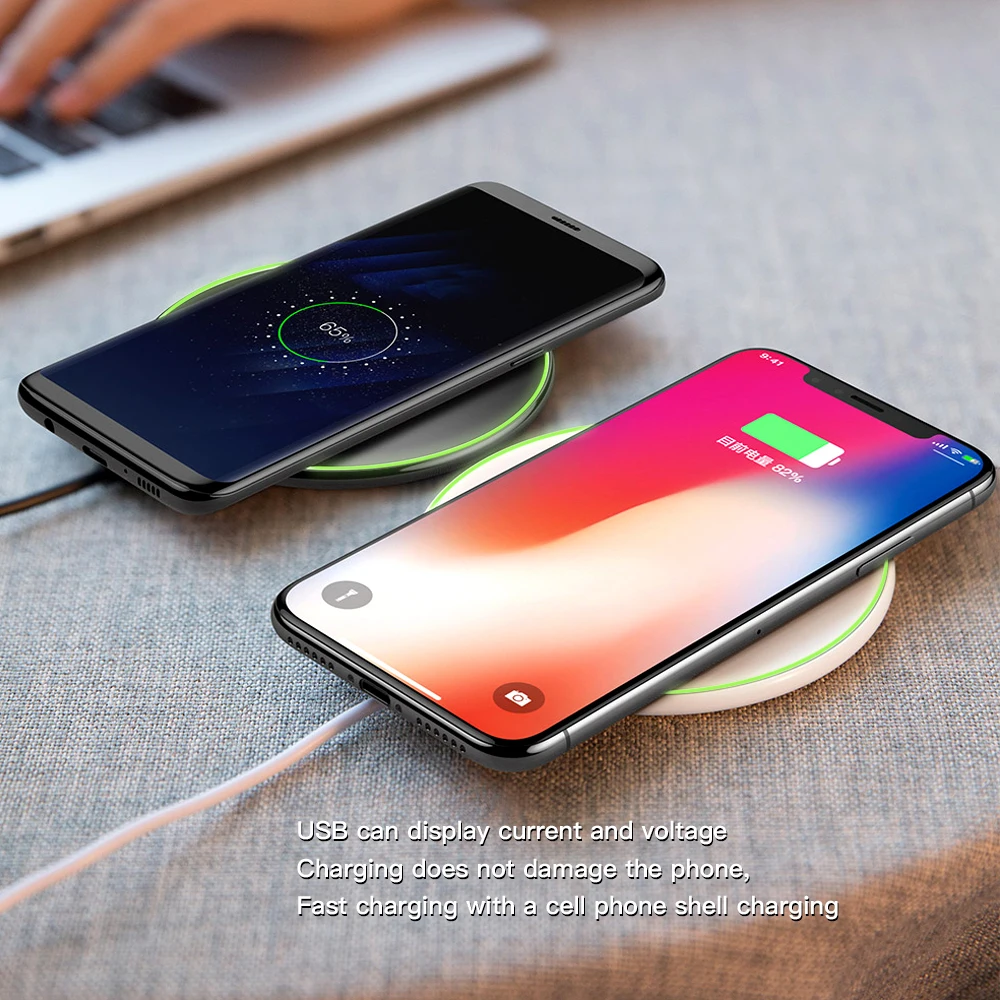 Беспроводное зарядное устройство DEJI для iPhone X/XR/XS MAX 10 Вт (MAX) Samsung S6 Edge S8 S9 + NOTE 7