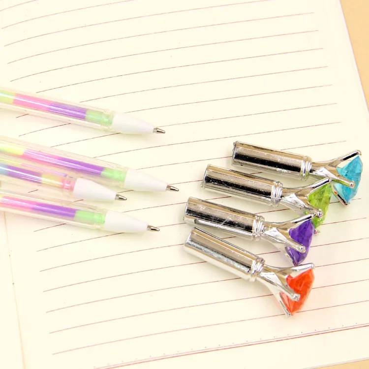 1 шт. креативная гелевая ручка с кристаллами 6 цветов|rainbow gel pen|gel pencolor pen |