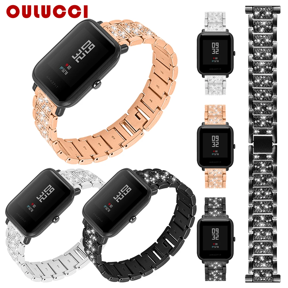 Oulucci 20 мм 22 металлический ремешок из нержавеющей стали для Xiaomi Huami Amazfit часы
