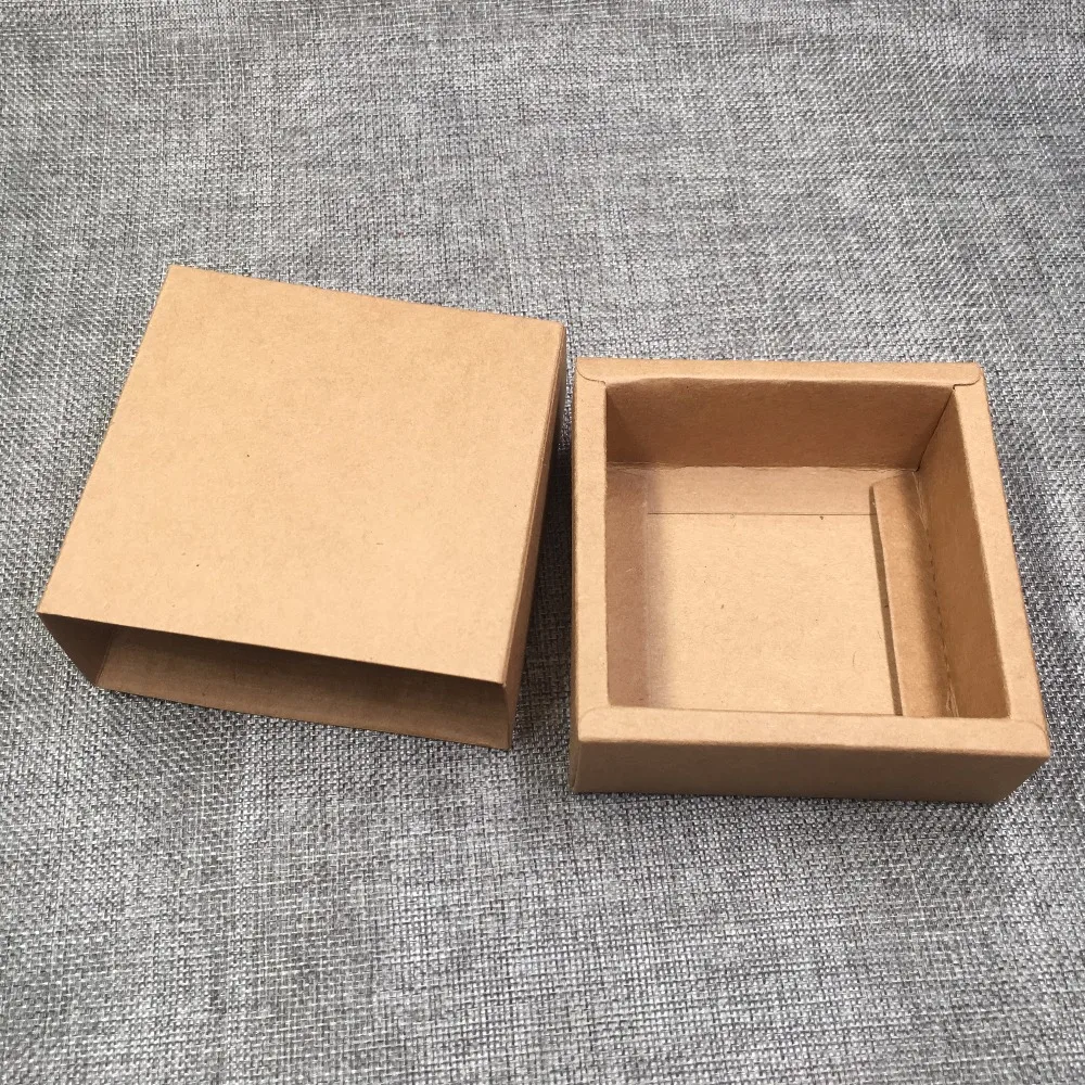 

50pcs Kraft Gift Packing Boxes Blank Paper Drawer Box DIY Storage Boxes for Handmade Soap/Gifts/Crafts/Jewelry/Candy/Cake/Rose
