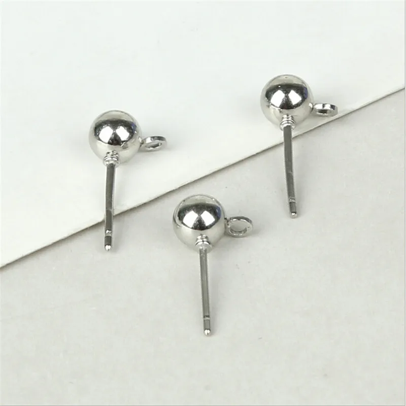 

10pcs/lot new creative round ball stud earrings connectors diy jewelry making earrings handmade material accessories