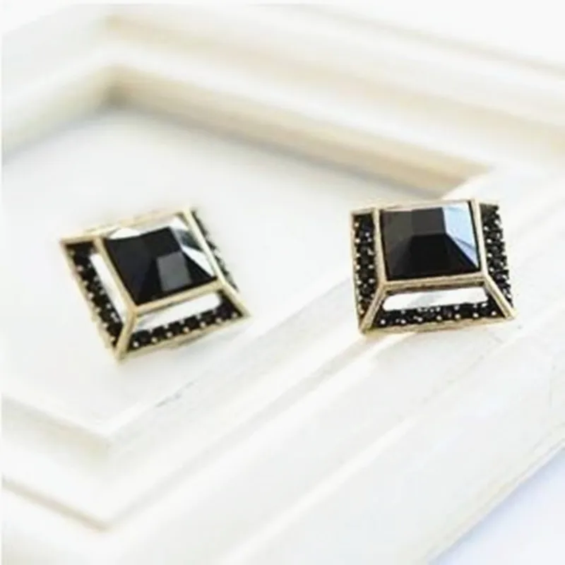 2021 хит продаж оптовая продажа новые большие черные модные квадратные Серьги с