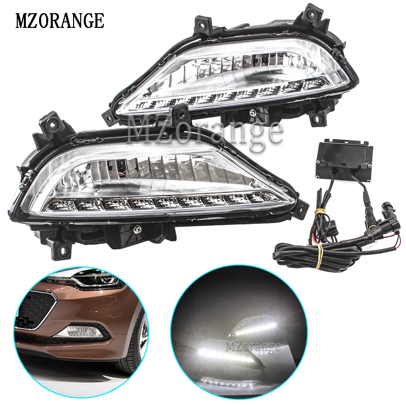 MZORANGE 1 компл. 12 В Белый светодиодный DRL Дневной ходовой светильник передняя противотуманная фара Дневной светильник для hyundai Elite I20