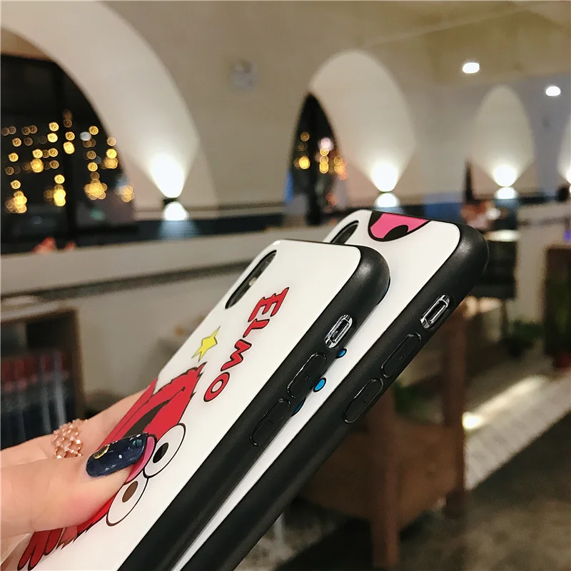 Iphone XR tide cartoon tempered glass mobile phone case iPhone 6s protective cover popular pattern iphpne 7 8 plus |