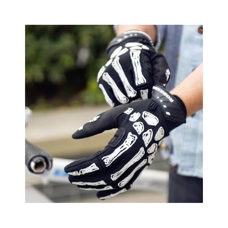 

2018 Hot ROBESBON Men Women Glove Sport Racing Motorcycle Gel Bike Bone Skeleton Bicycle Full Finger Cycling Gloves