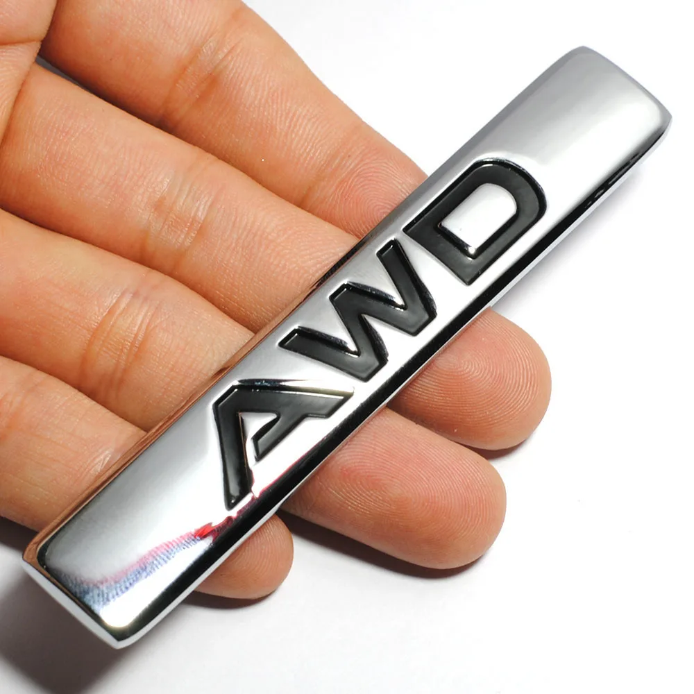 

3D Auto Car Styling Chrome Metal Sticker AWD Emblem Badge Rear Decal Logo for Toyota Impreza Subaru Honda 4X4 Off Road SUV 4WD